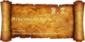 Mikolovits Kira névjegykártya